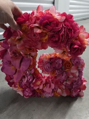 Handmade Pink Floral Letter "G" - Home Accents